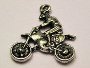 Dirt Bike Motocross Rider Genuine American Pewter Charm