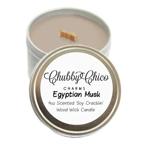 Egyptian Musk Scented Soy Cracklin' Wood Wick Candle Tin