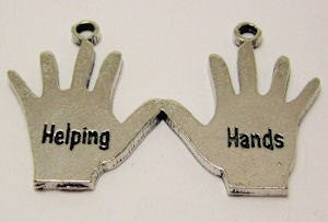 Helping Hands Pendant Genuine American Pewter Charm