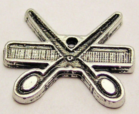 Scissor And Comb Genuine American Pewter Charm