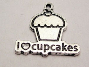 I Love Cupcakes Genuine American Pewter Charm