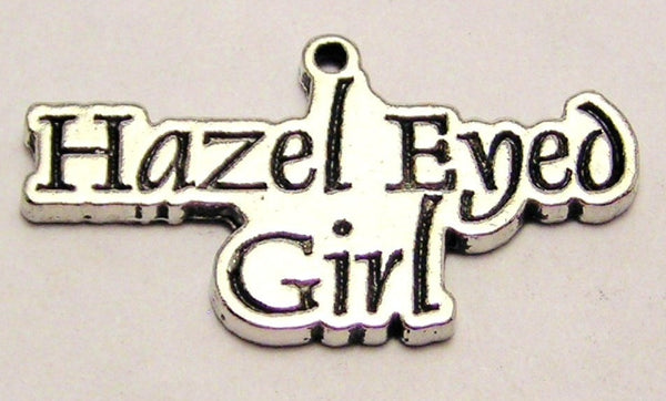 Hazel Eyed Girl Genuine American Pewter Charm