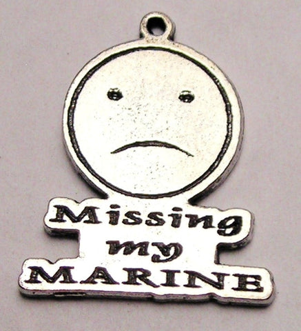 Missing My Marine Genuine American Pewter Charm