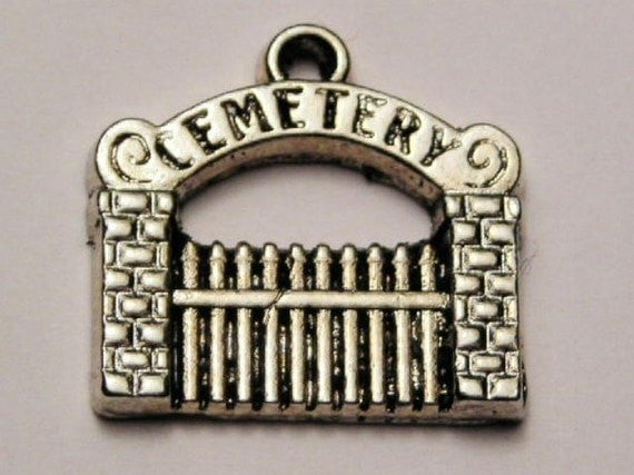Cemetery Gate Genuine American Pewter Charm