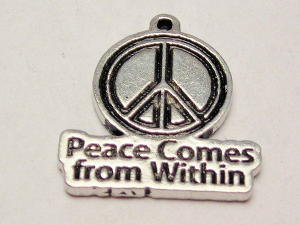 Peace Comes From Within Genuine American Pewter Charm