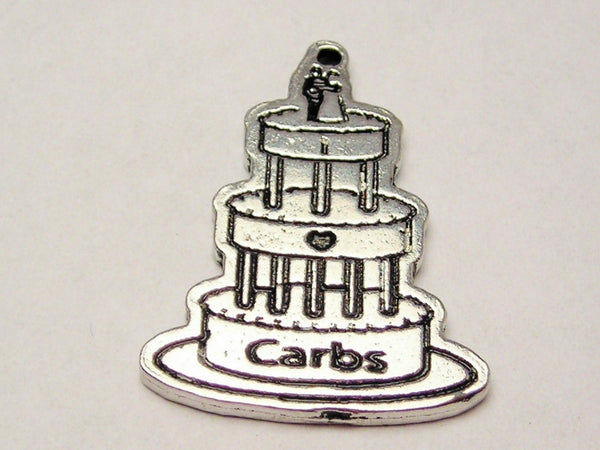 I Love Carbs Cake Genuine American Pewter Charm