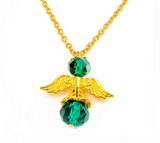 Birthstone Guardian Angel Charm Necklace