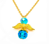 Birthstone Guardian Angel Charm Necklace