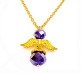Birthstone Guardian Angel Charm Necklace
