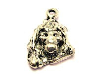 Skeleton With Long Hair Face Genuine American Pewter Charm