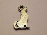 Howling Wolf Silhouette Genuine American Pewter Charm