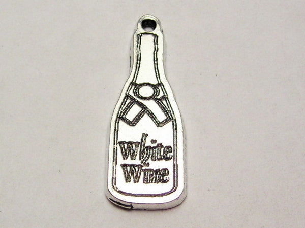 White Wine Bottle Genuine American Pewter Charm