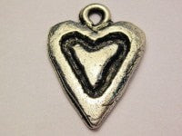 Heart With Groove Genuine American Pewter Charm