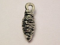 Closed Pine Cone Genuine American Pewter Charm