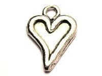 Abstract Heart Genuine American Pewter Charm