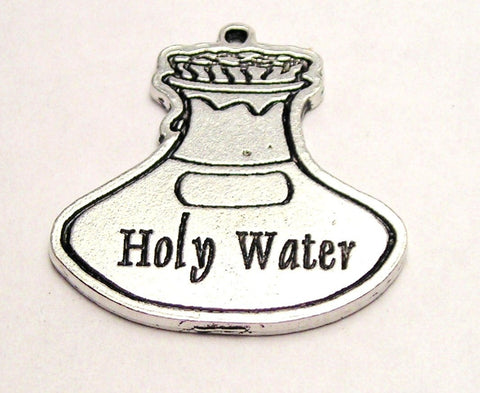 Holy Water Bottle Genuine American Pewter Charm