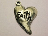 Faith Abstract Heart Genuine American Pewter Charm