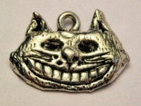 Grinning Cat Genuine American Pewter Charm
