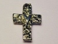 Cross With Little Heart In Center Genuine American Pewter Charm