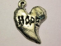 Hope Abstract Heart Genuine American Pewter Charm