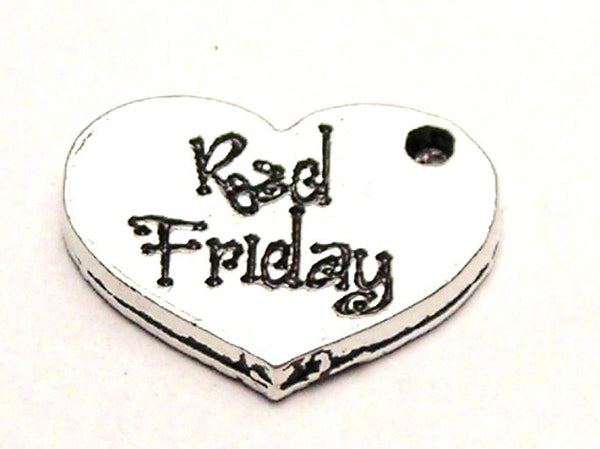 Red Friday Military Heart Genuine American Pewter Charm