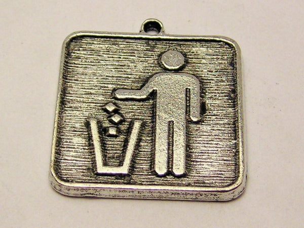 Don't Be A Litter Bug Genuine American Pewter Charm