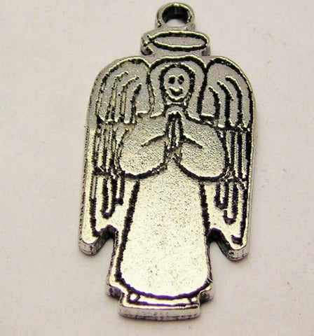 Happy Face Angel Genuine American Pewter Charm