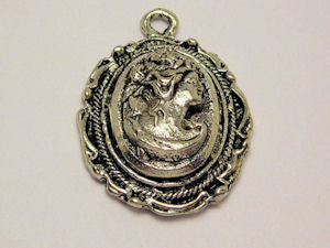 Victorian Cameo Genuine American Pewter Charm