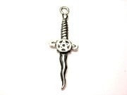 Pentagram Pentacle Athame Genuine American Pewter Charm