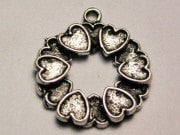 Circle Of Hearts Genuine American Pewter Charm