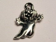 Ghost With Pumpkin Head Genuine American Pewter Charm