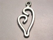 Lovers Heart Genuine American Pewter Charm