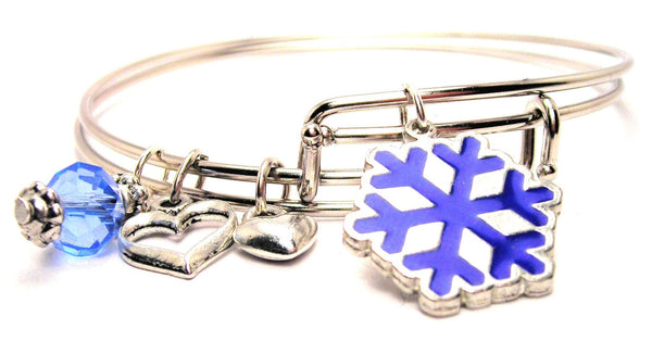 snowflake bracelet, snowflake bangles, snowflake jewelry, winter bracelet, winter bangles, winter jewelry