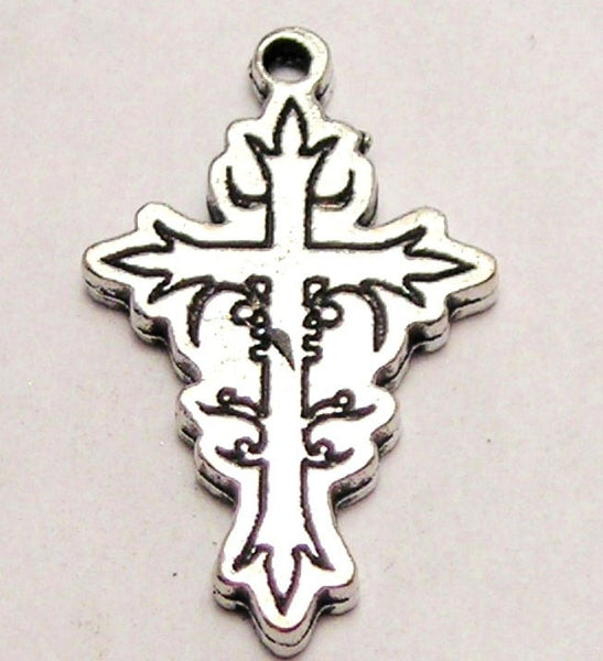 Gothic Cross Style 5 Genuine American Pewter Charm