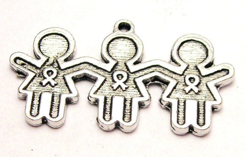 Girls Band Together For Awareness Genuine American Pewter Charm