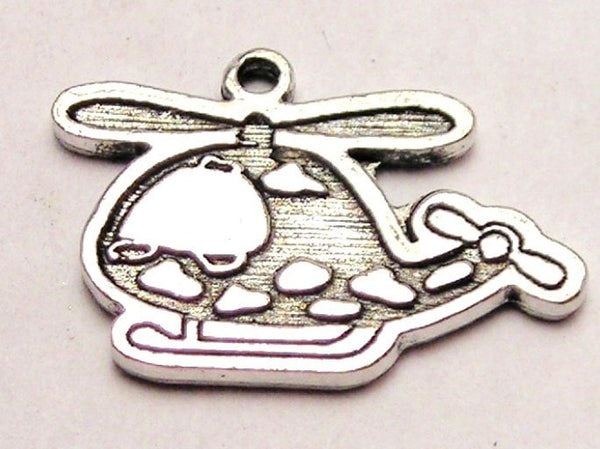 Camouflage Helicopter Genuine American Pewter Charm
