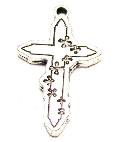 Gothic Cross Style 6 Genuine American Pewter Charm