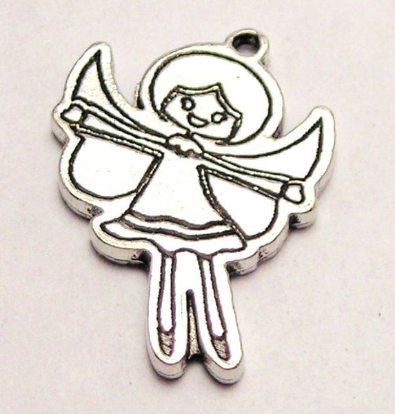 Little Angel Girl Genuine American Pewter Charm