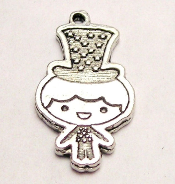 Patriotic Boy With Stars And Stripes Genuine American Pewter Charm