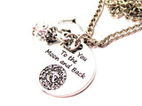 Celestial I Love You To The Moon And Back Necklace with Small Heart
