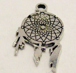 Spiral Dream Catcher Genuine American Pewter Charm