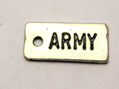 Army Tab Genuine American Pewter Charm