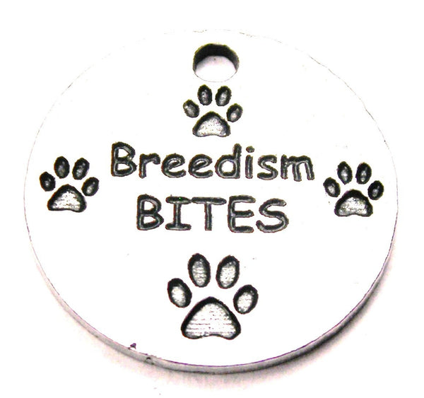 Breedism Bites With Paw Prints Genuine American Pewter Charm