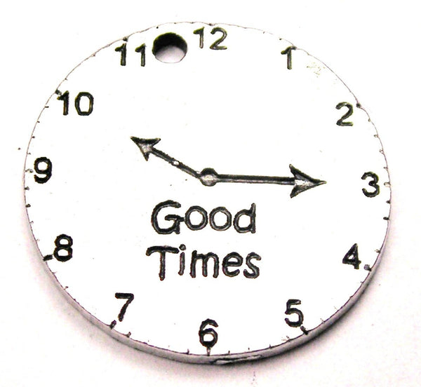 Good Times Clock Genuine American Pewter Charm