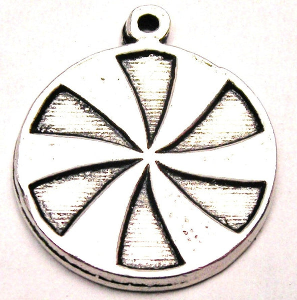 Peppermint Wheel Genuine American Pewter Charm