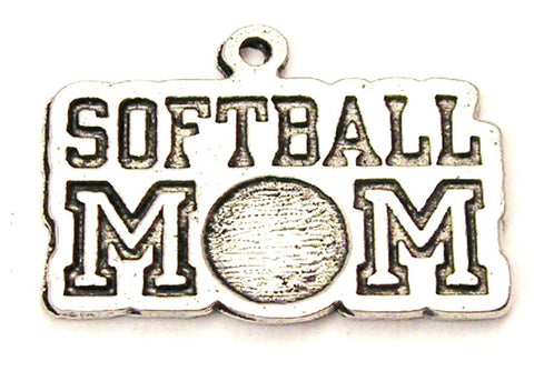 Softball Mom Genuine American Pewter Charm