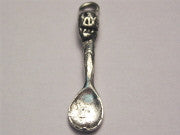 Spoon With Skull Head Genuine American Pewter Charm