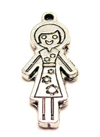 Stick Figure Mom Genuine American Pewter Charm