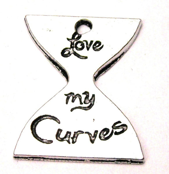 Love My Curves Hour Glass Shape Genuine American Pewter Charm