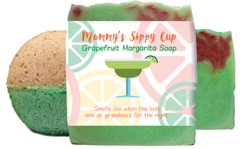 Mommy's Sippy Cup Grapefruit Margarita Scented Bath Gift Set